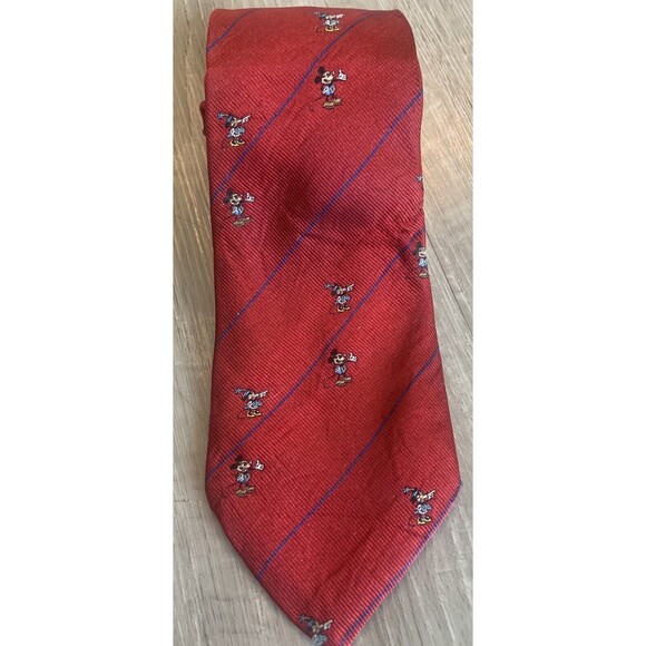 VTG RARE Harrods Disney Collection Mickey Mouse 100% Silk Tie 56"X3.25" England - Picture 1 of 4
